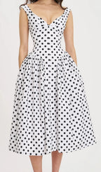 Keshia White Dot Midi Dress Flowering Girl