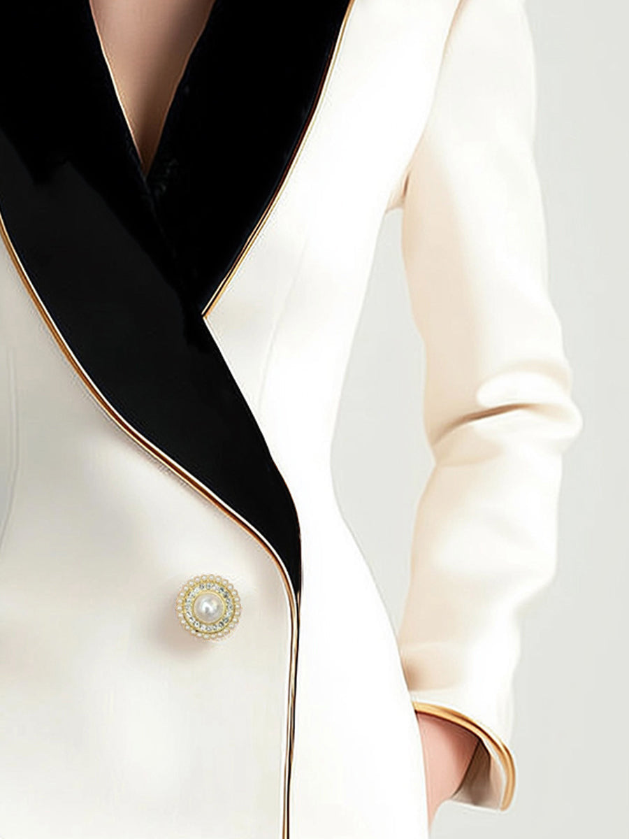 Irregular Long Sleeves Slim Suit Jacket Flowering Girl