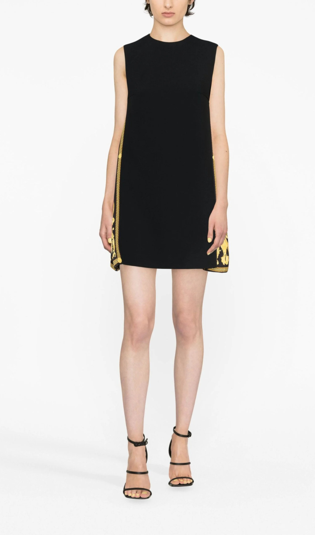 BLACK BAROCCO SHIFT MINI DRESS Flowering Girl