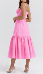 French Pink Midi Sundress Flowering Girl