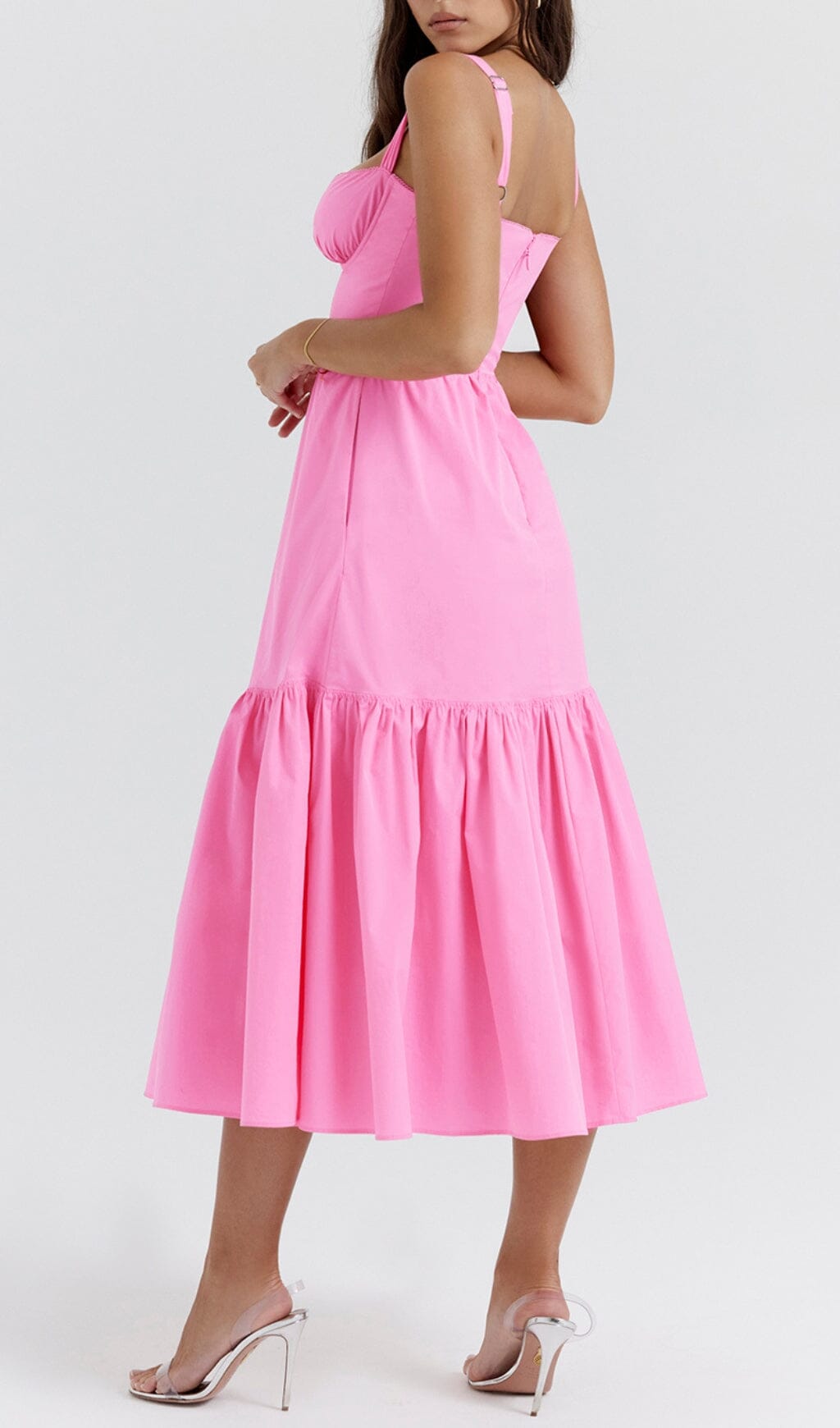 French Pink Midi Sundress Flowering Girl