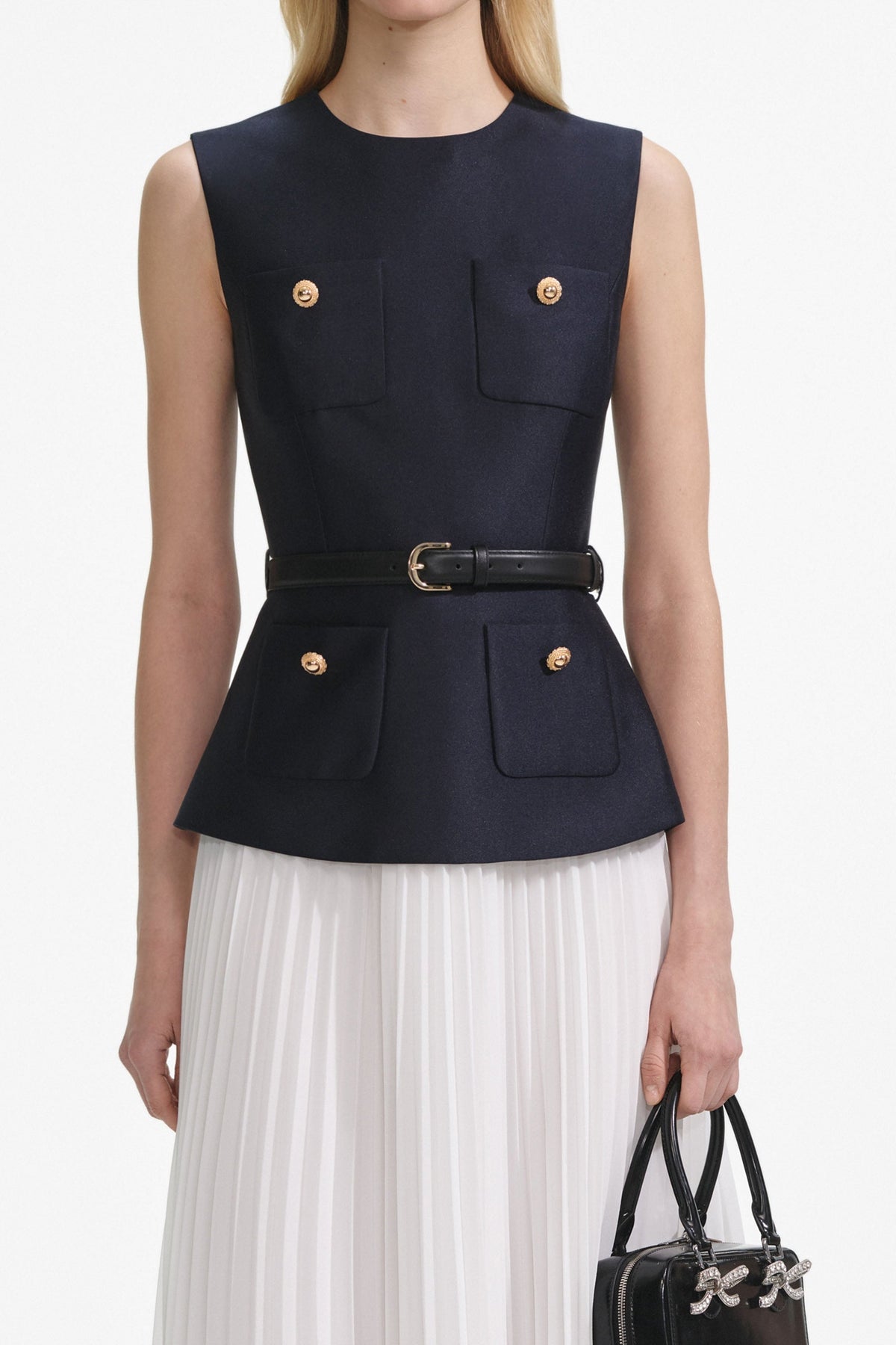 Penny Navy Taffeta Midi Dress Flowering Girl