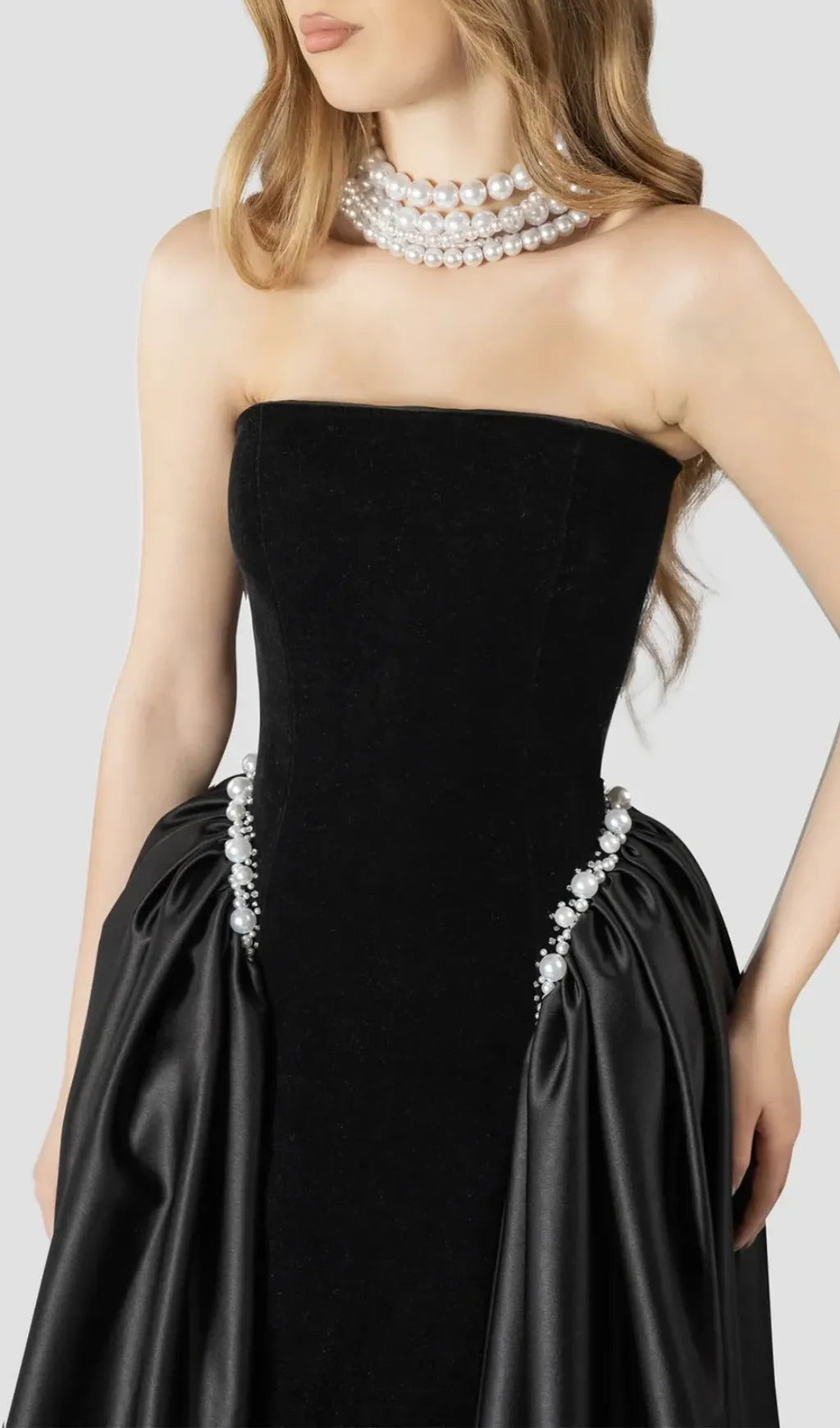 Diva Black Strapless Maxi Dress Flowering Girl
