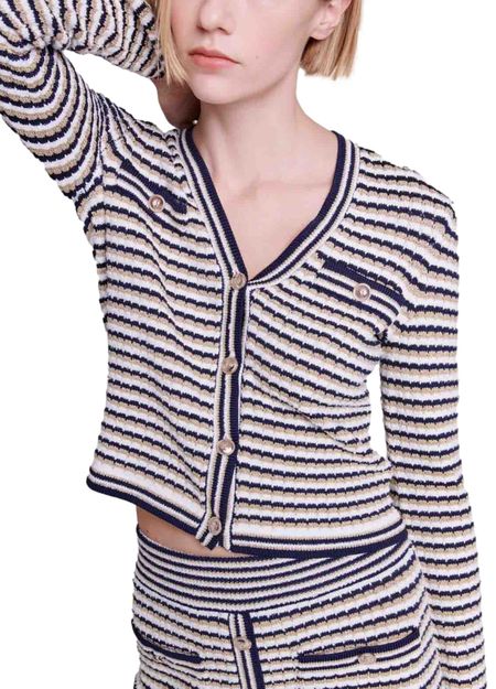 STRIPED KNIT CARDIGAN SWEATER Flowering Girl