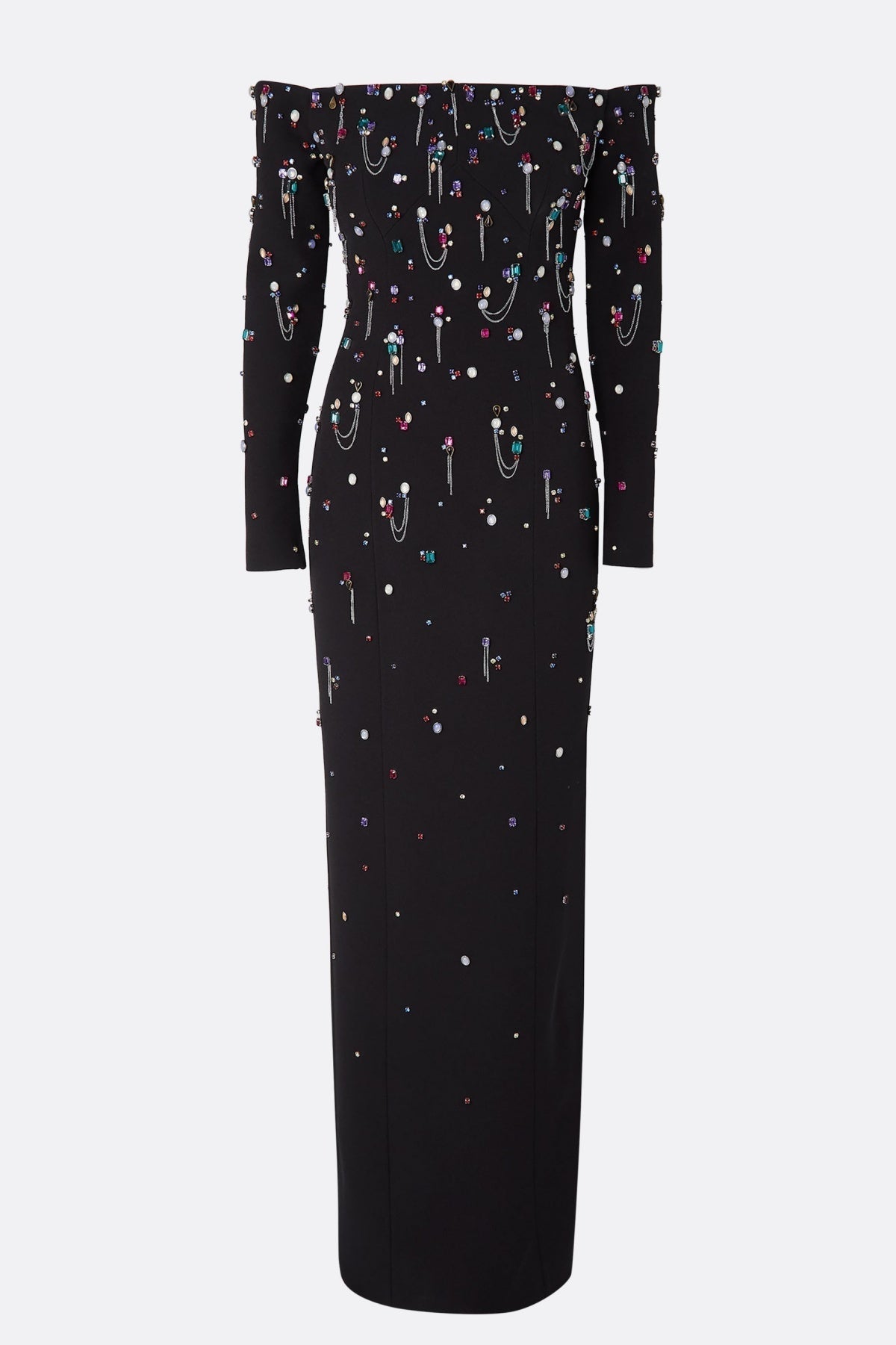 Pamaria Diamante Embroidery Off Shoulder Maxi Dress Flowering Girl