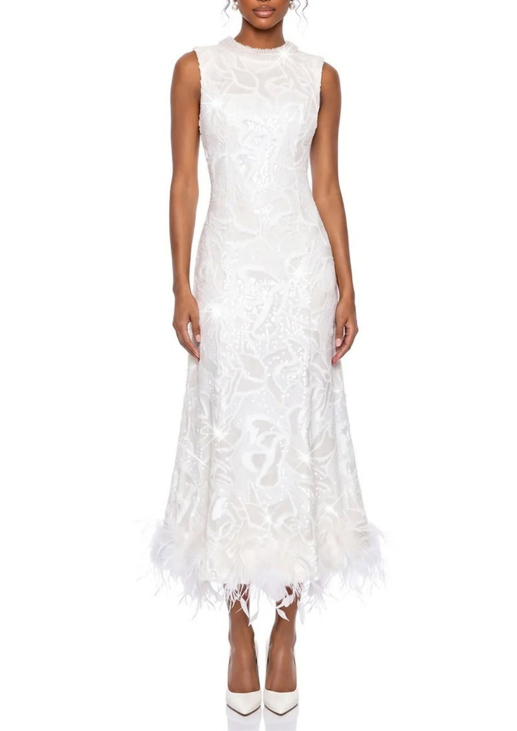 Kestrelis Sleeveless Sequin Midi Dress Flowering Girl