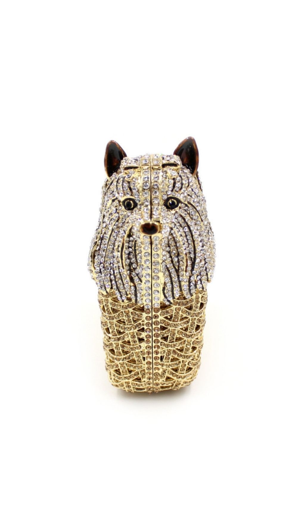 Khamani Gold Dog Diamante Bag Flowering Girl