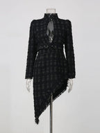 Micki Black Long Sleeve Midi Dress Flowering Girl