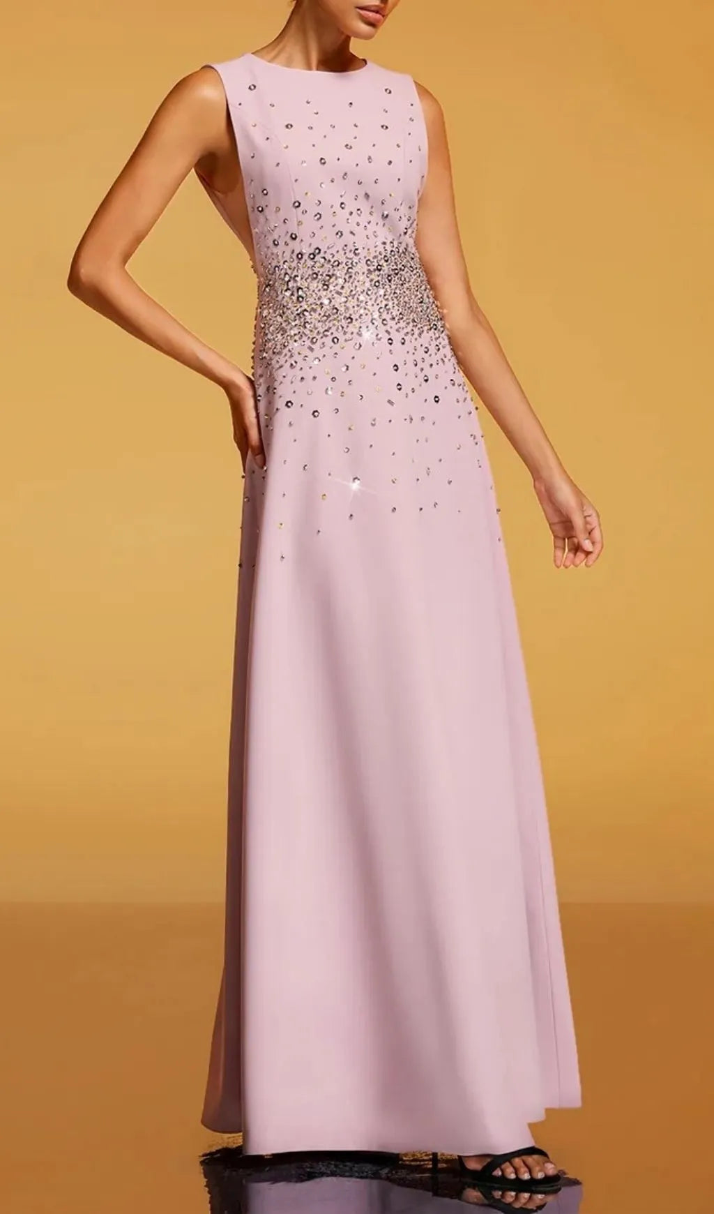Felan Sleeveless Rhinestone Maxi Dress Flowering Girl