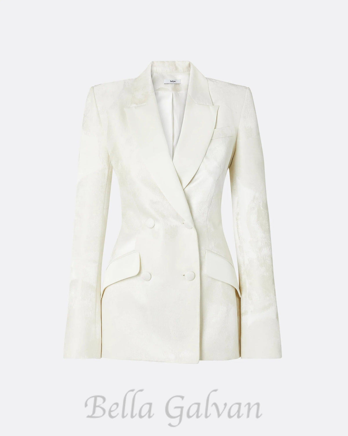 jacquard double-breasted blazer suit in ivory Flowering Girl