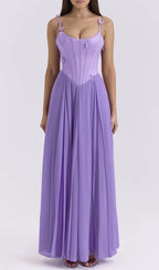 Glain Strappy Corset Mesh Maxi Dress Flowering Girl