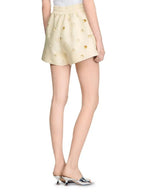 Rhinestone Shorts With Lace Flowering Girl