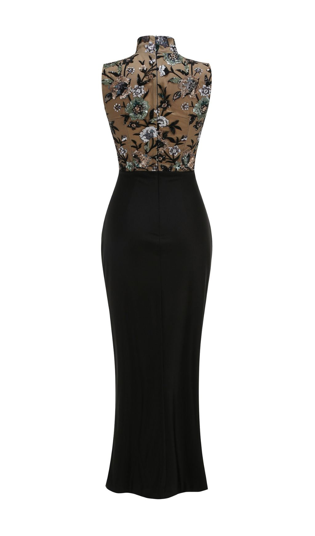 Germán Sleeveless Flower Sequin Maxi Dress Flowering Girl