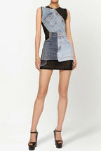 Rory Patchwork Denim Mini Dress Flowering Girl