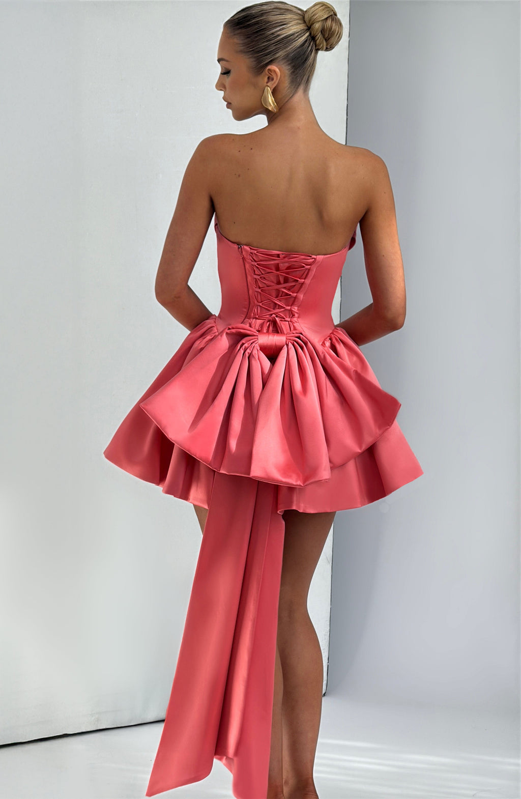 Trinity Mini Dress - Coral Pink Flowering Girl