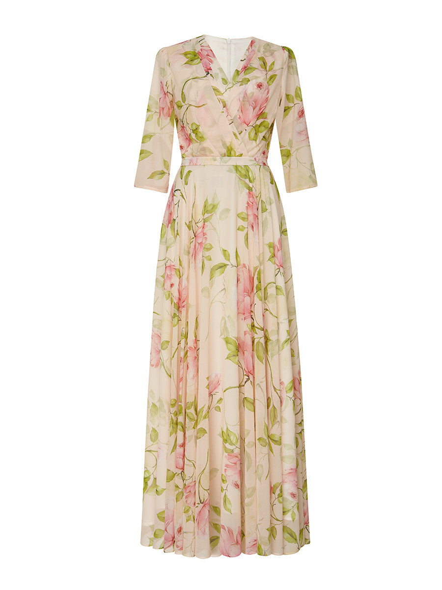 Floral Printed Midi Dress Flowering Girl