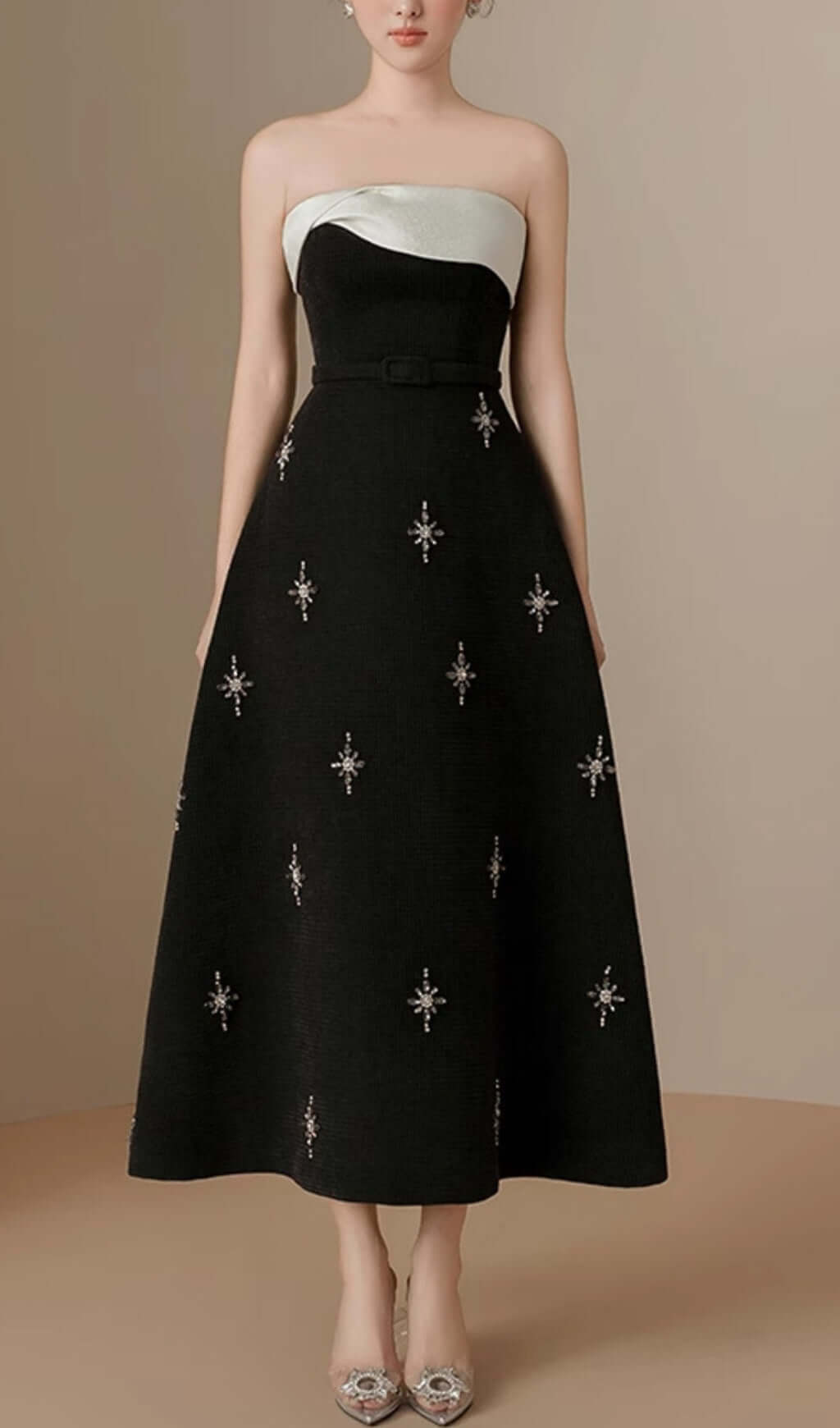 Arilla Strapless Embellished Midi Dress Flowering Girl