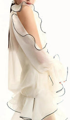 Eudoxie White Ruffle Mini Dress Flowering Girl