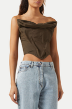 Balius Draped Satin Corset Flowering Girl