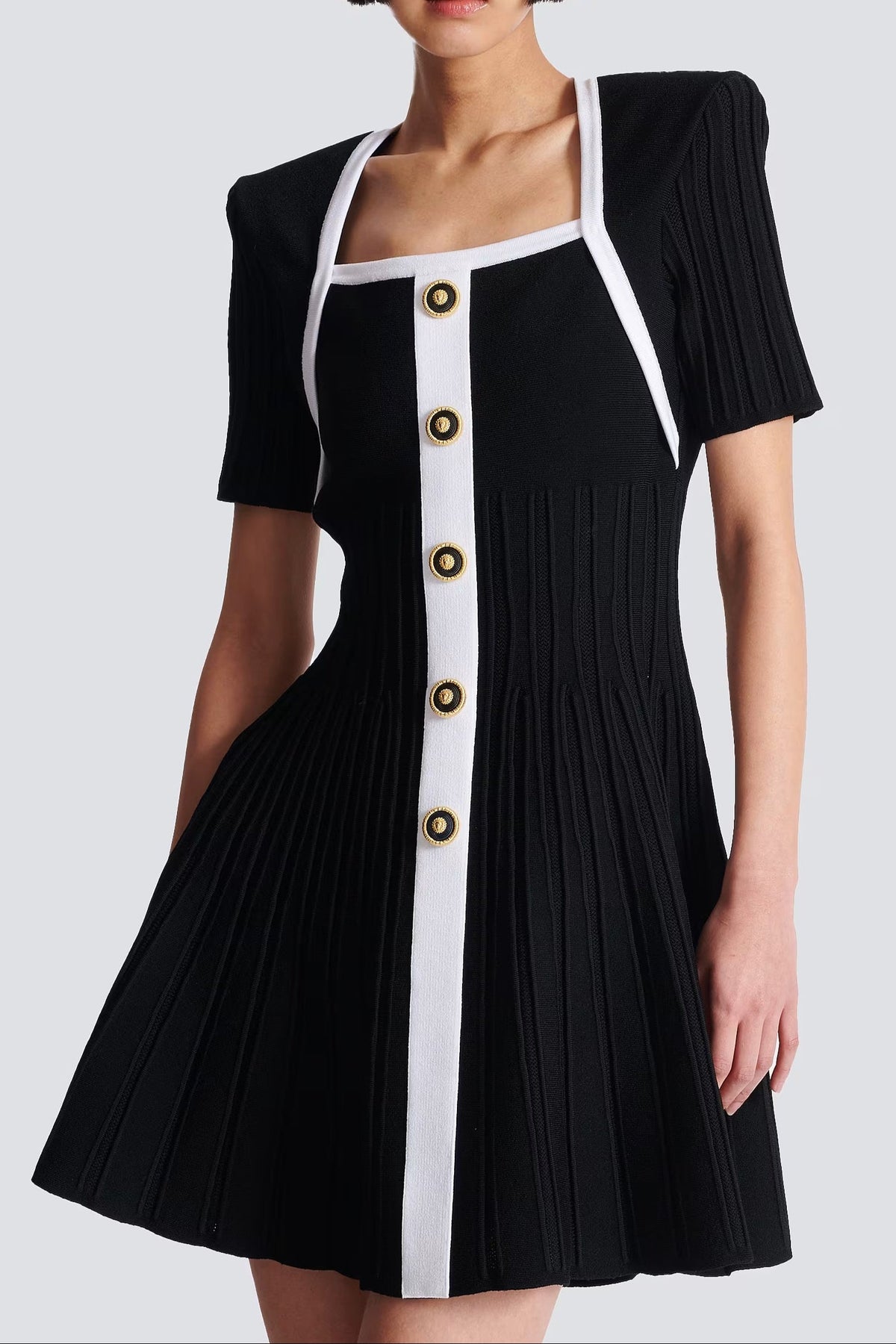 Two-Tone A-Line Knit Dress Flowering Girl