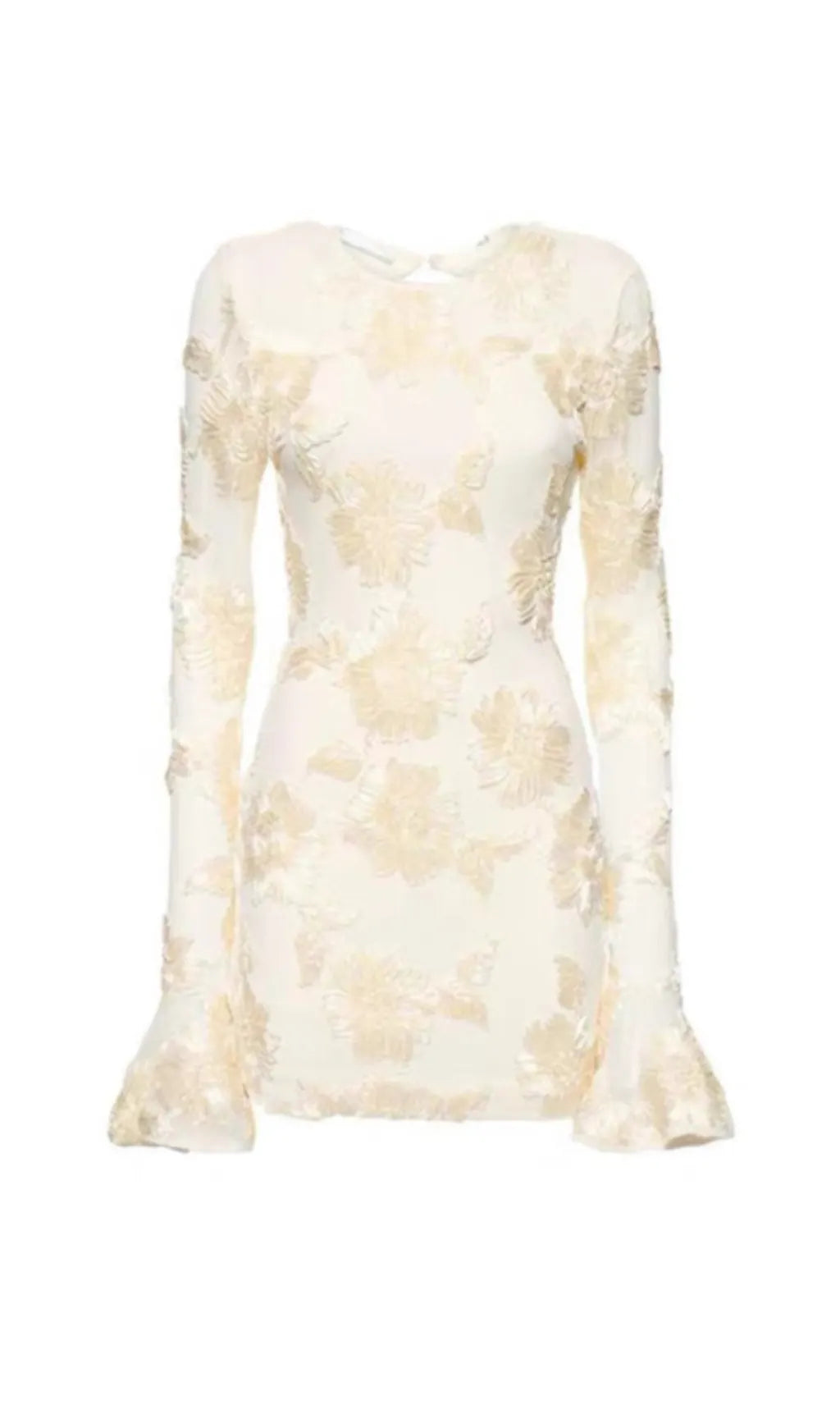 Arisa 3D Mesh Flower Mini Dress