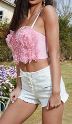 Disney Pink Pearl Crop Top Flowering Girl