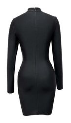 Crystal-Embellished Flame Mini Dress In Black Flowering Girl