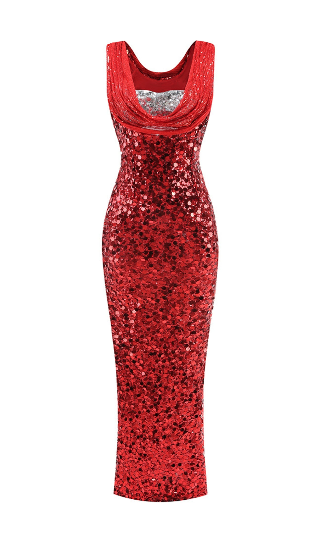 Casi Red Sequin Maxi Dress Flowering Girl
