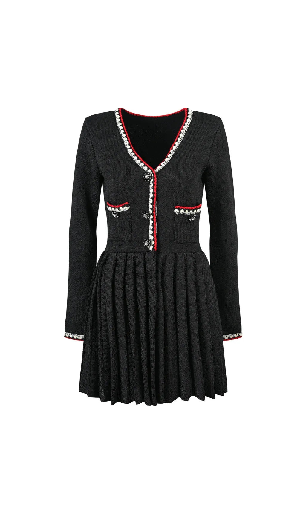 Anjolie Black Knit Mini Dress Flowering Girl