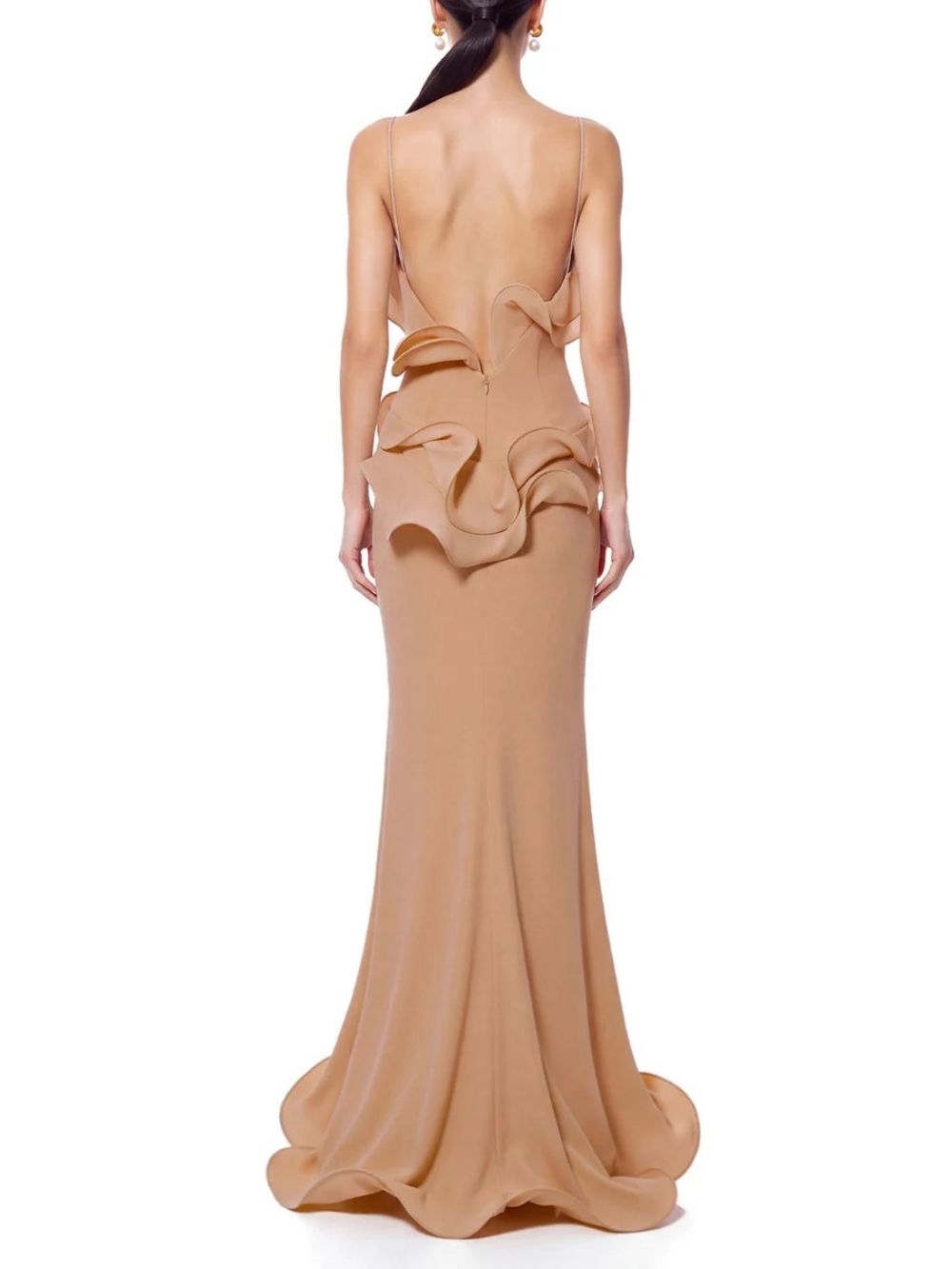 Qeldrin Spaghetti Wavy Maxi Dress Flowering Girl