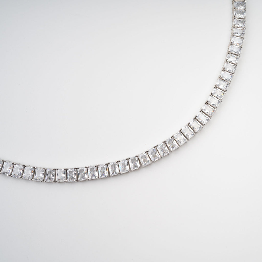 Florence Silver Tone Crystal Embellished Necklace Flowering Girl