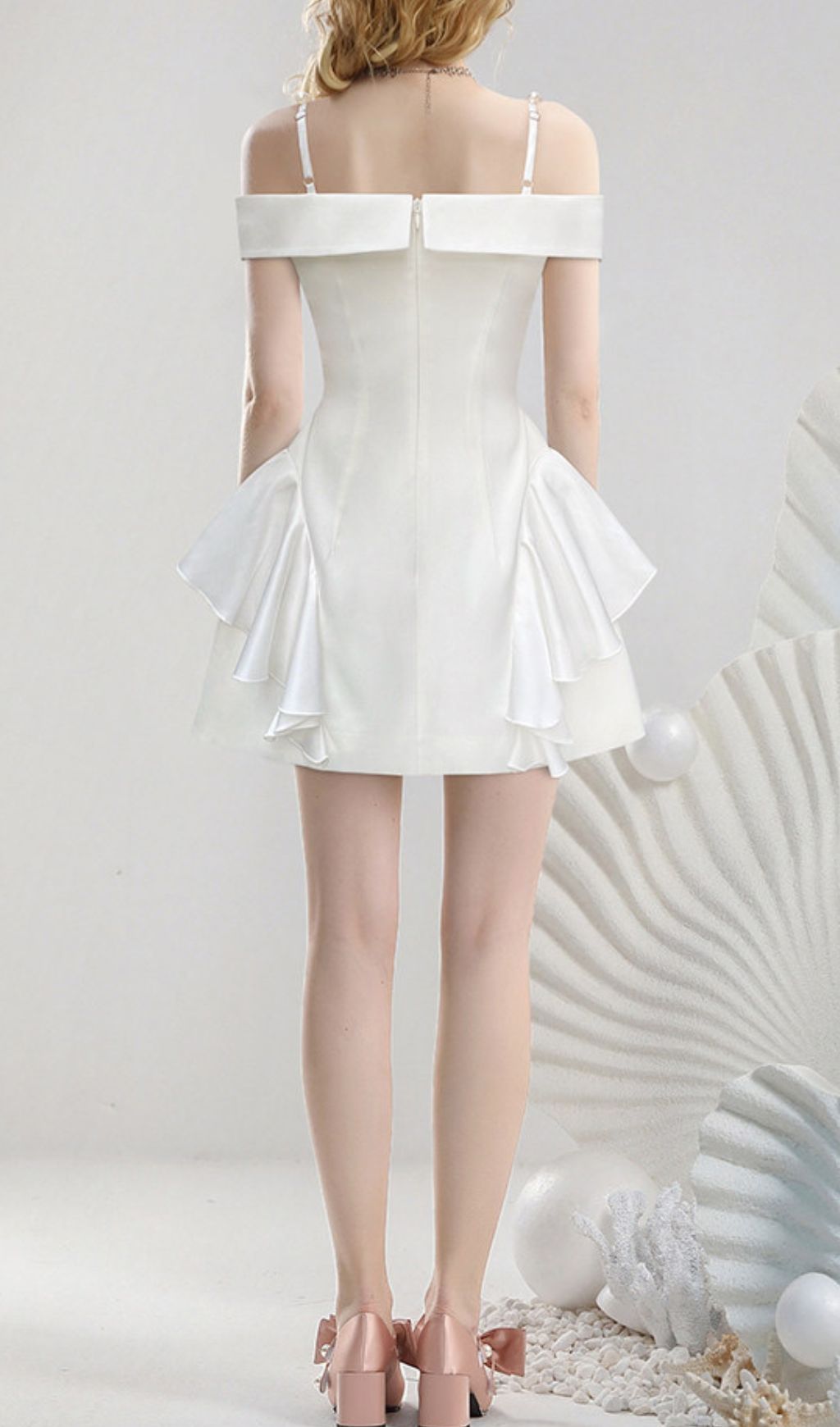 Jayleen White Ruffle Mini Dress Flowering Girl