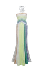 Serelith Metallic Knit Backless Maxi Dress Flowering Girl