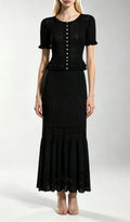 Kiely Black Knit Two-Piece Set Flowering Girl