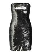 Off-Shoulder Sequin Embellished Mini Dress In Silver Flowering Girl