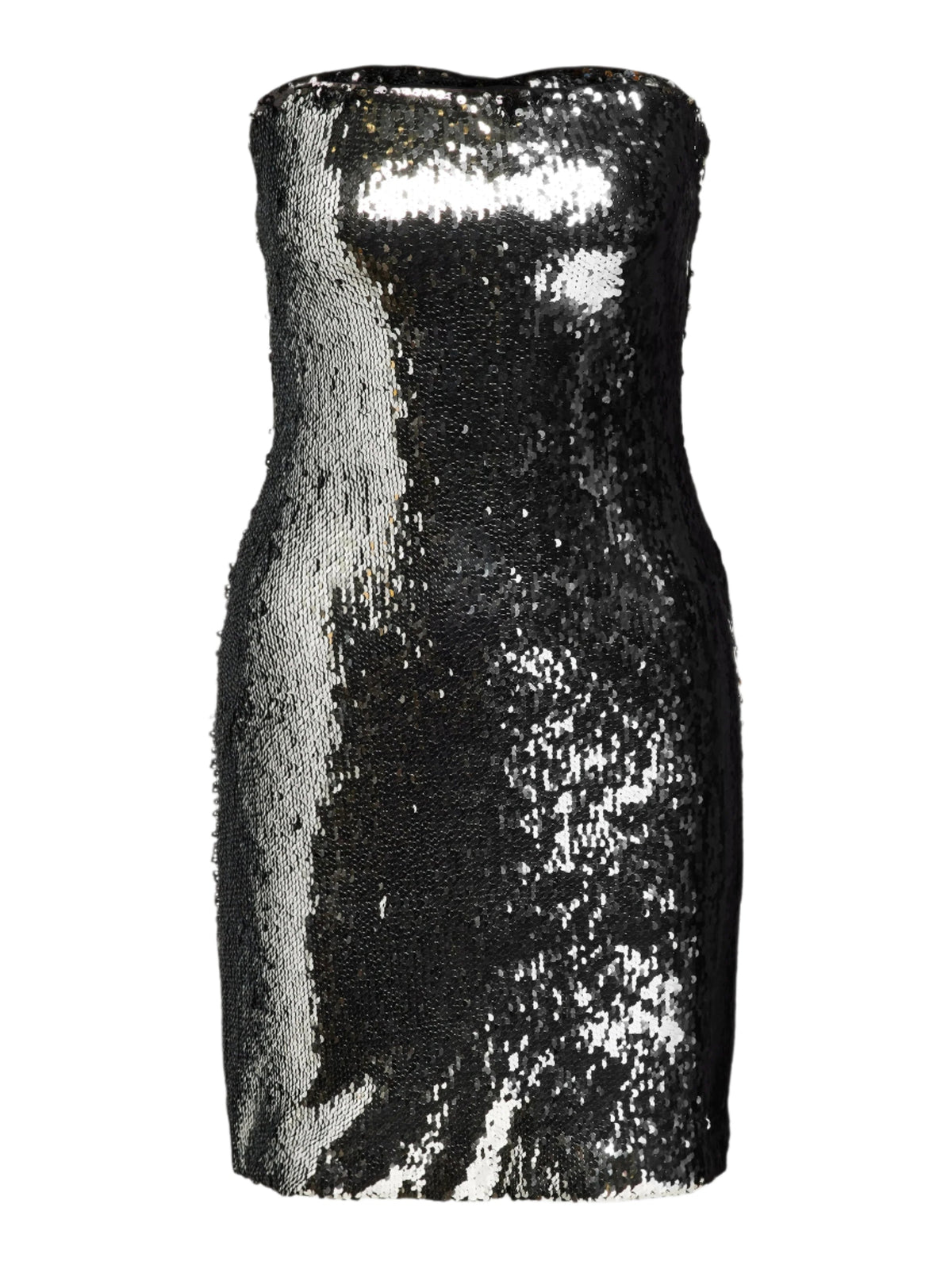 Off-Shoulder Sequin Embellished Mini Dress In Silver Flowering Girl