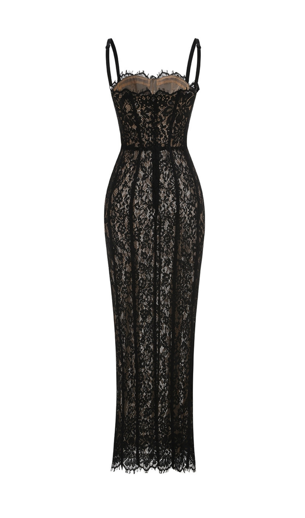 Elata Black Lace Maxi Dress Flowering Girl