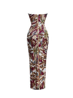 Vivien Fireworks Pattern Sequin Embroidery Strapless Maxi Dress Flowering Girl