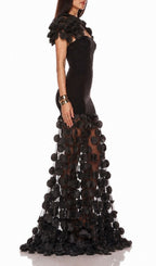 Koharu Black Bandage Maxi Dress Flowering Girl