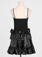 Diamond bow mini dress in black Flowering Girl