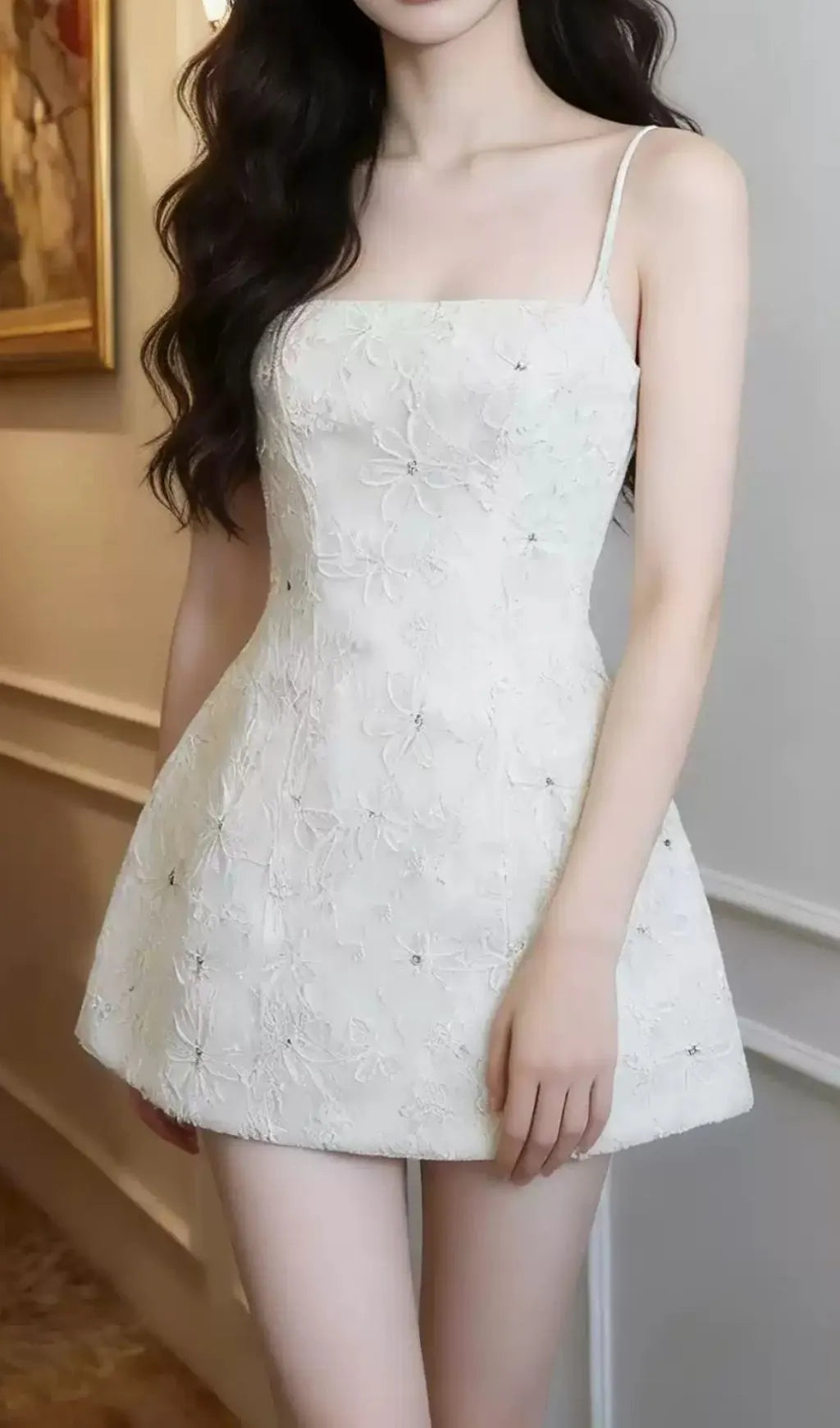 Lieve Flower Embroidery Mini Dress Flowering Girl