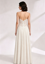Ivory Chiffon Drop-Waist A-Line Gown Flowering Girl