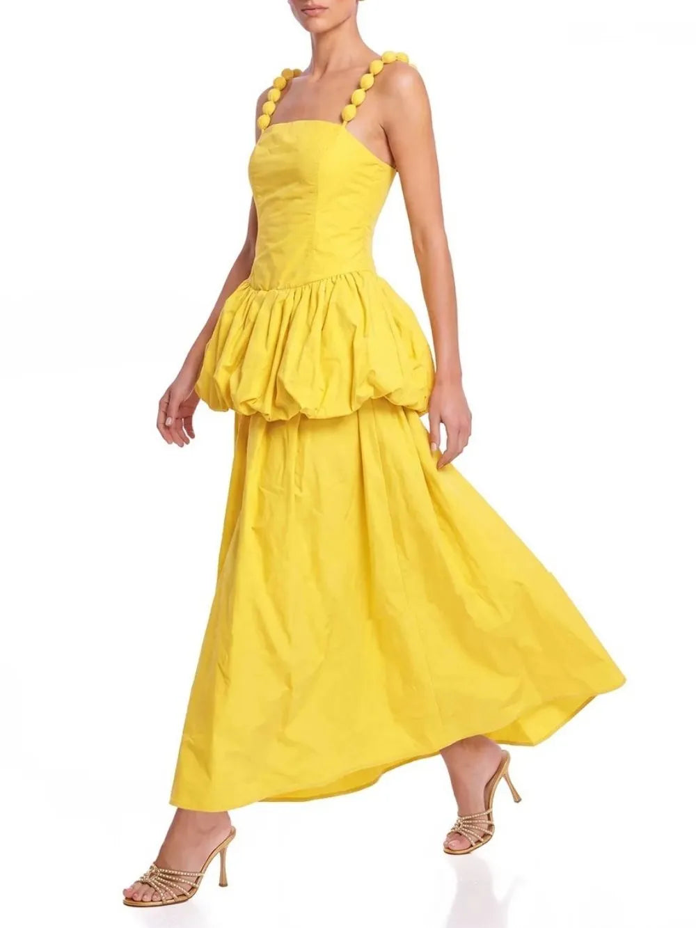 Selvaris Sleeveless Bubble Maxi Dress Flowering Girl