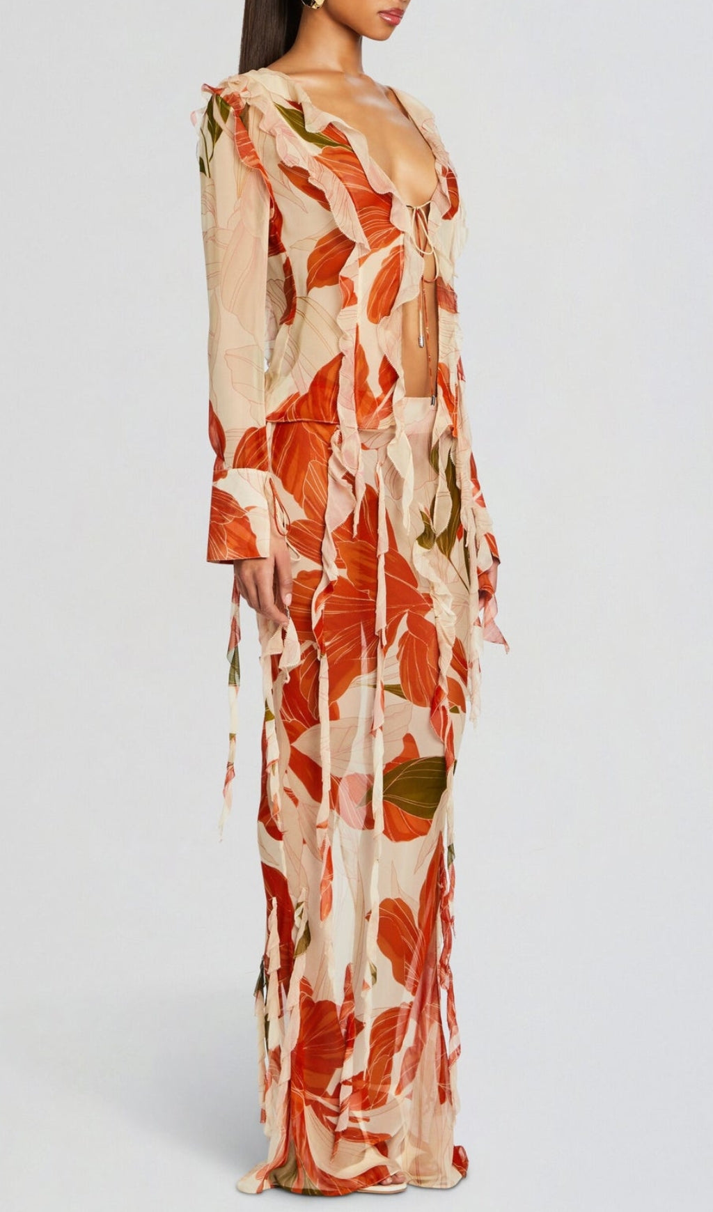 Beta Printed Ruffle Skirt Set Flowering Girl