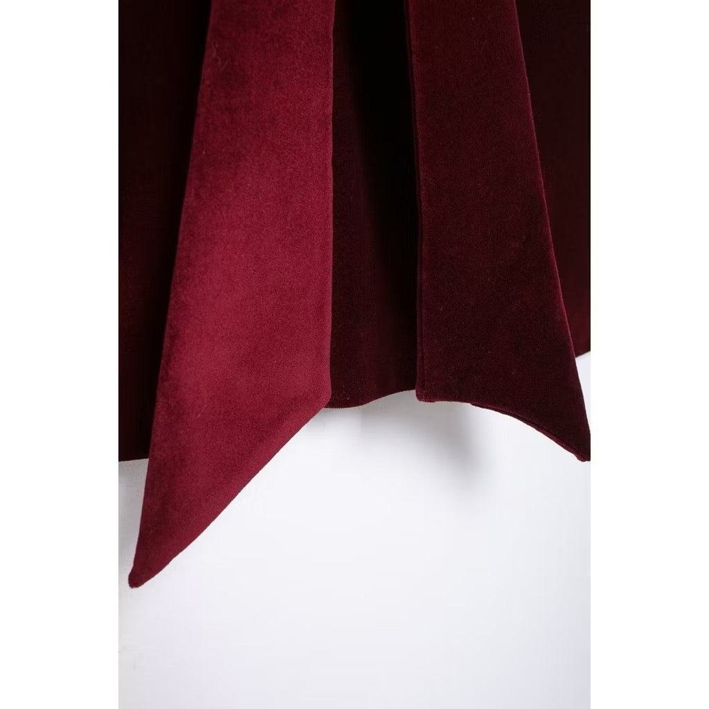 Milan Velvet Top In Wine Red Flowering Girl