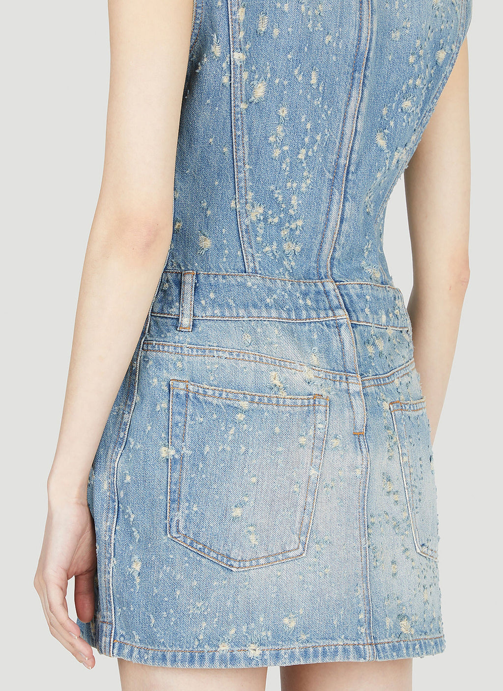 Tunic Mini Dress In Blue Flowering Girl