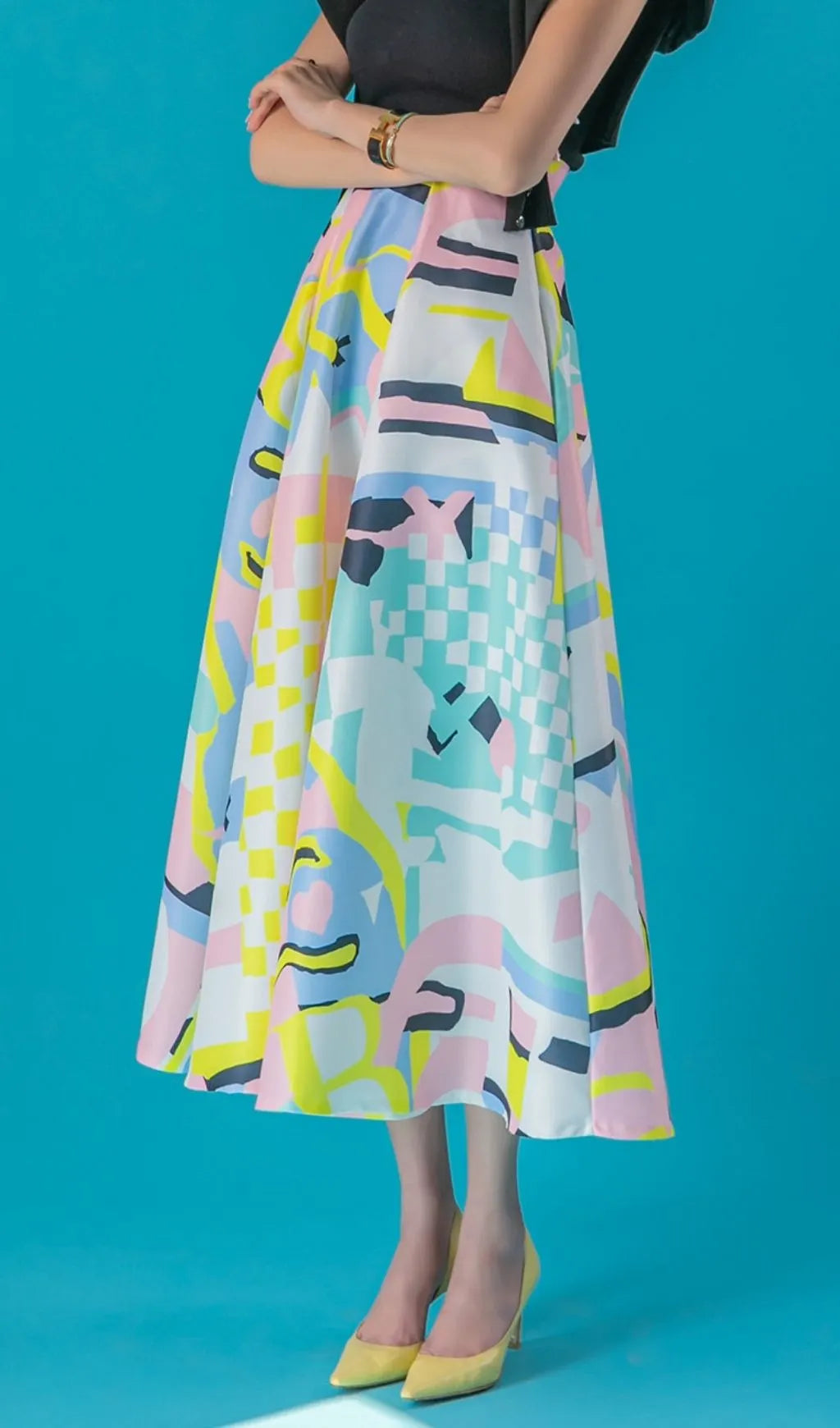Lilike Printed Midi Skirt Flowering Girl