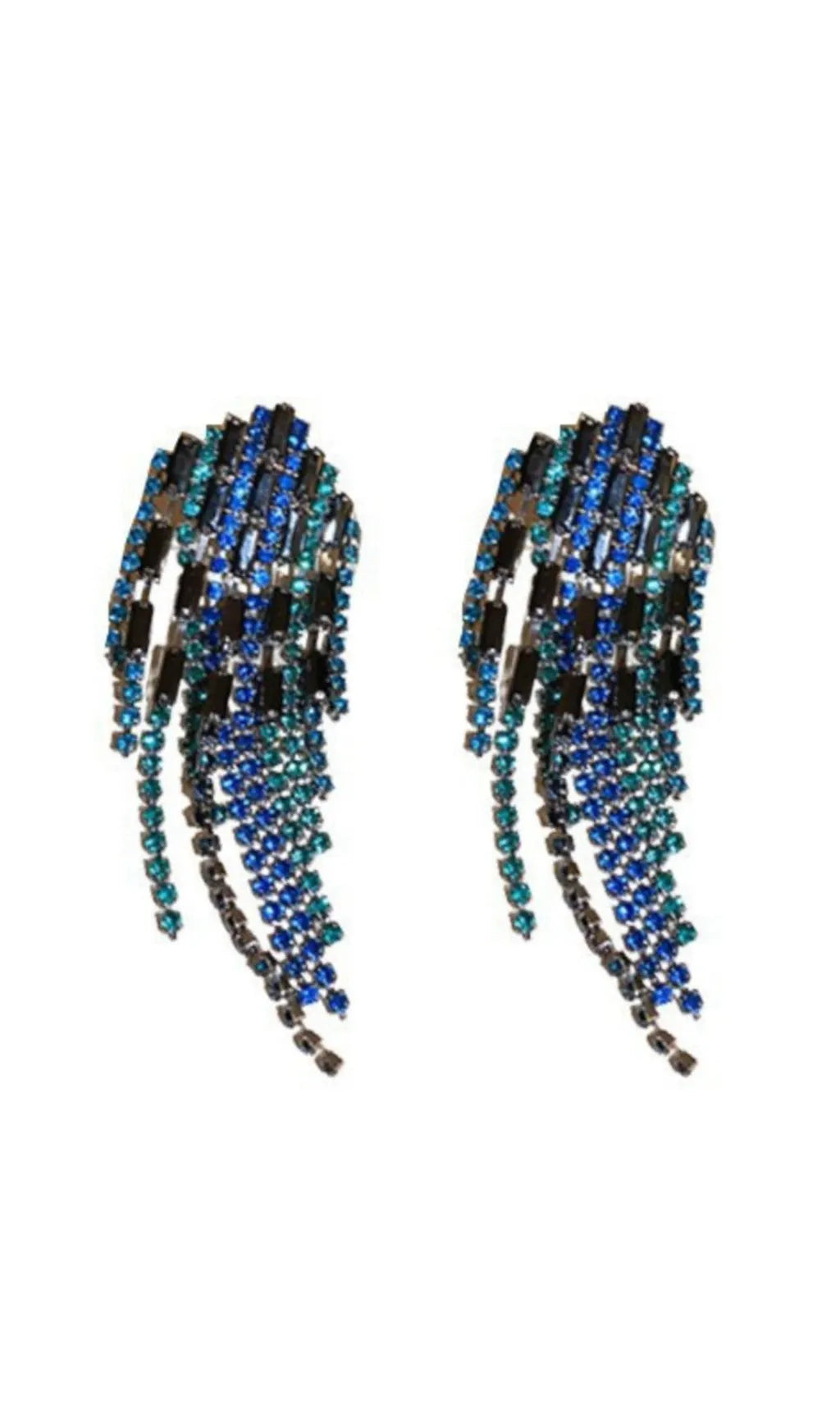 Rhinestone Fringe Earrings Flowering Girl