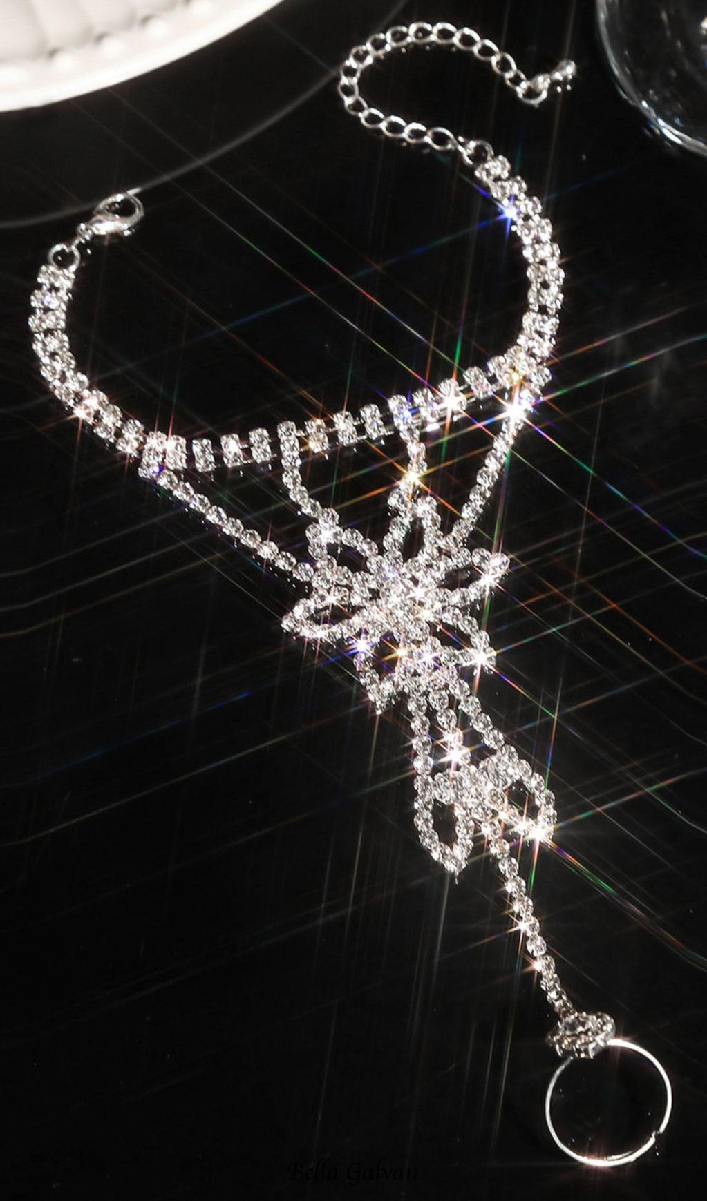 Duchess Rhinestone Interfinger Bracelet Flowering Girl