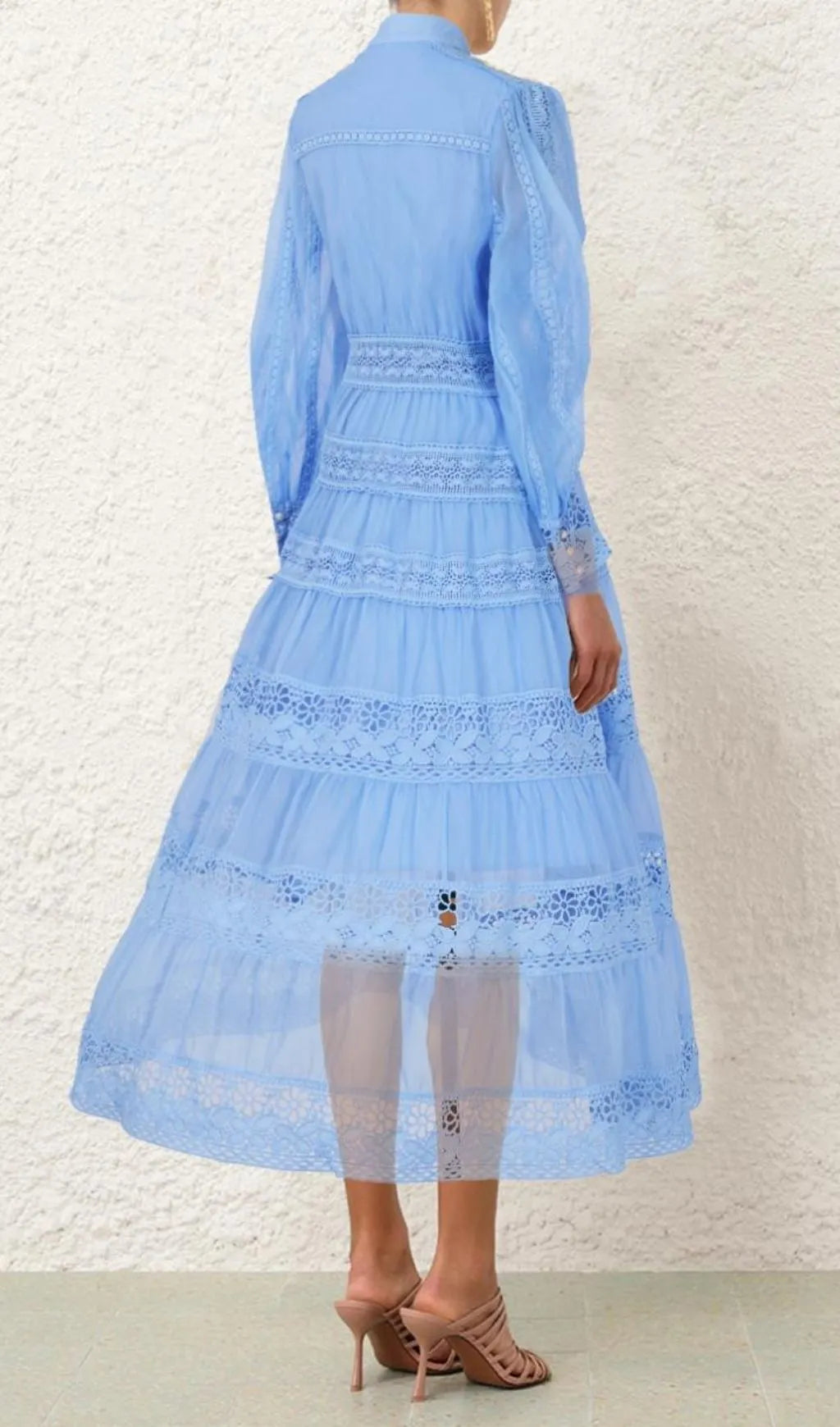 Kamaria Blue Long Sleeve Maxi Dress Flowering Girl